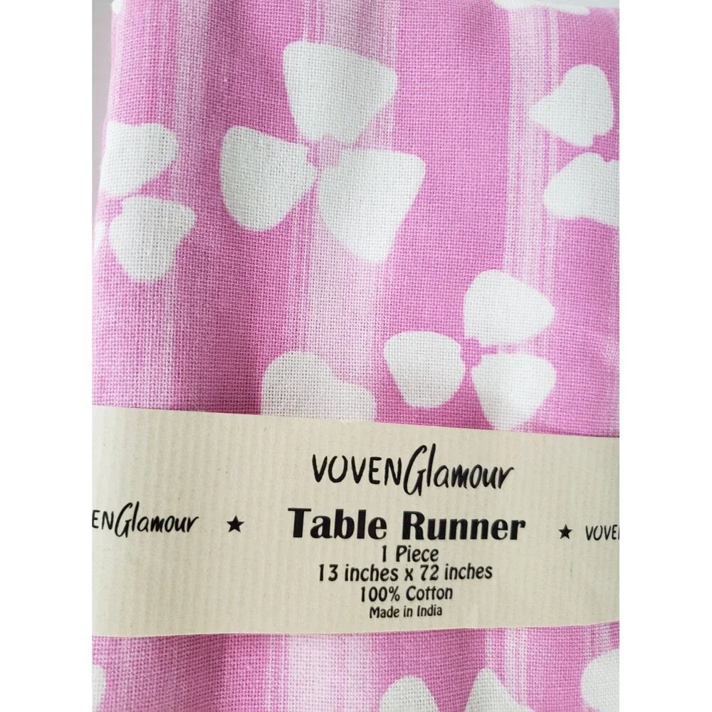Long Cotton Fabric Printed Table Runner (13